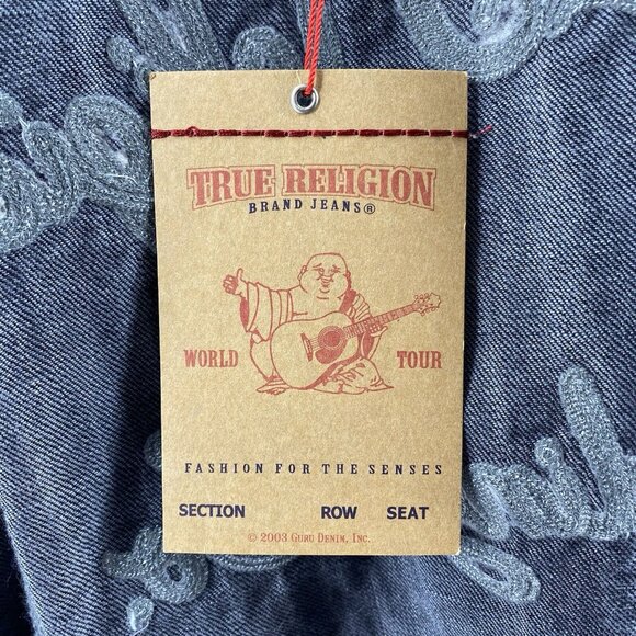 NWT True Religion Denim Jacket Jimmy 1971 Western Mens XXL Black Jeans MSRP $382 - Picture 14 of 16
